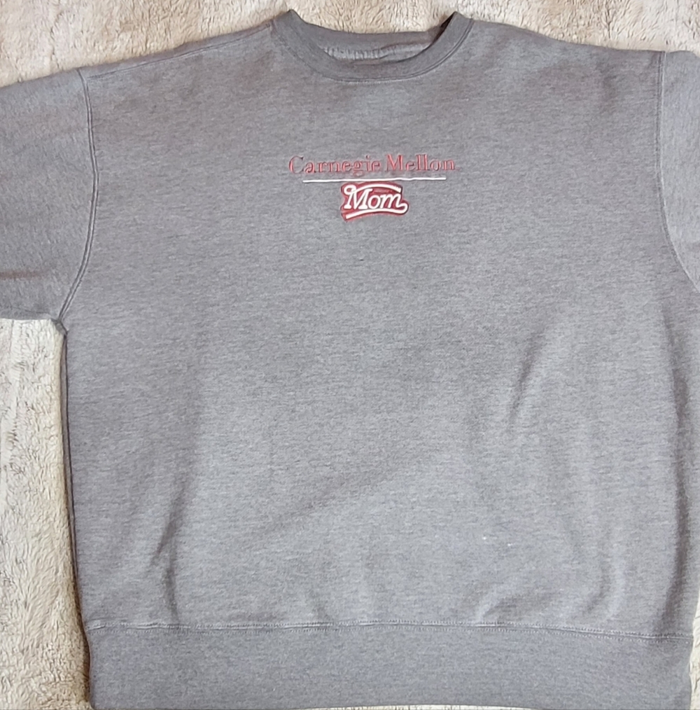Jansport Embroidered Carnegie Mellon Mom University Crewneck Gray Xl Sweatshirt